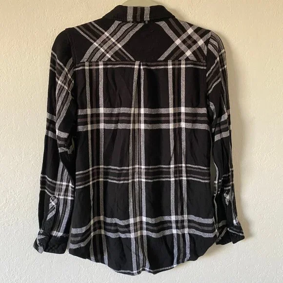 Rails Womens Shirt Button Down Plaid Black Size XS Long Sleeves Casual Soft Top - Picture 6 of 11